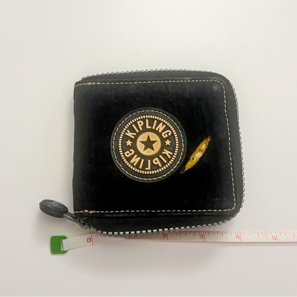 Kipling Black and Gold Zip Wallet